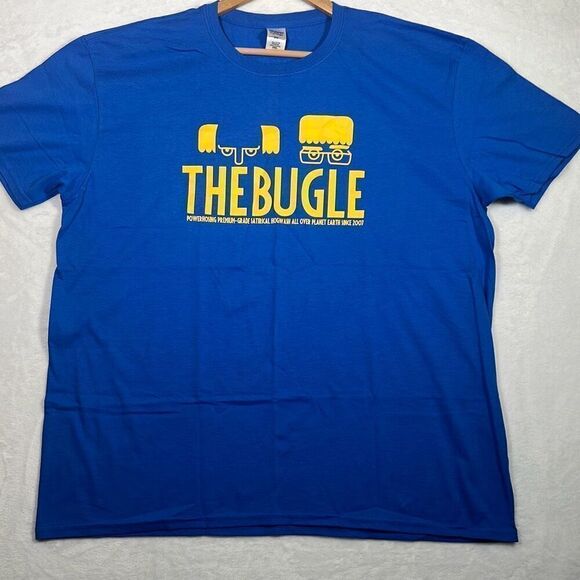 Andy Zaltzman‎ The Bugle concert release short sleeve blue T-shirt NWOT Men 2XL - Picture 1 of 5